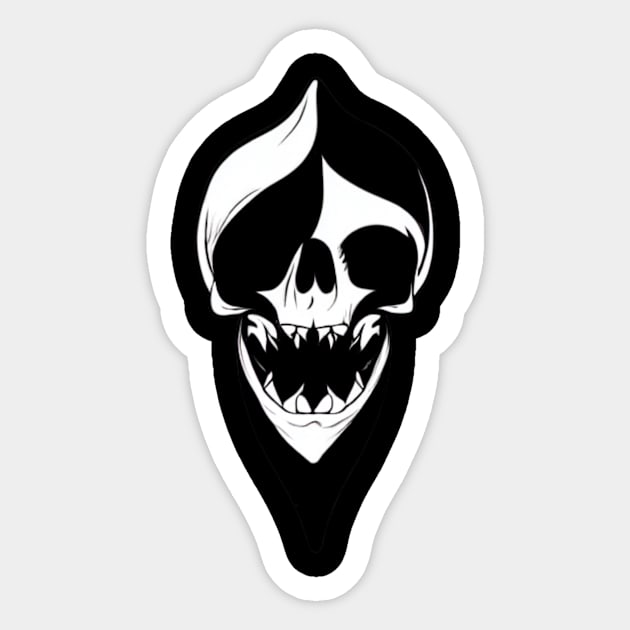 Pirate Shark Skull Sticker by divawaddle